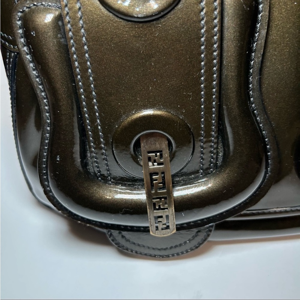 Authentic Fendi patent leather brown B-Bag - Picture 10 of 15